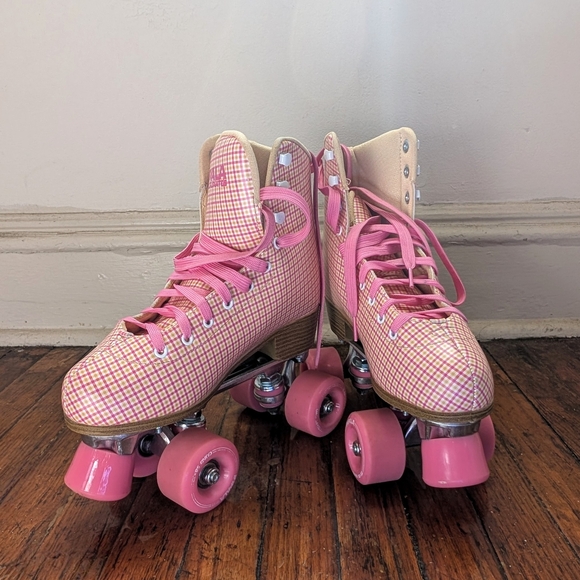 Impala Shoes - Pink Plaid Retro Roller Skates